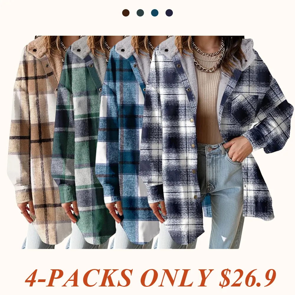 Women's Flannel Hooded Plaid