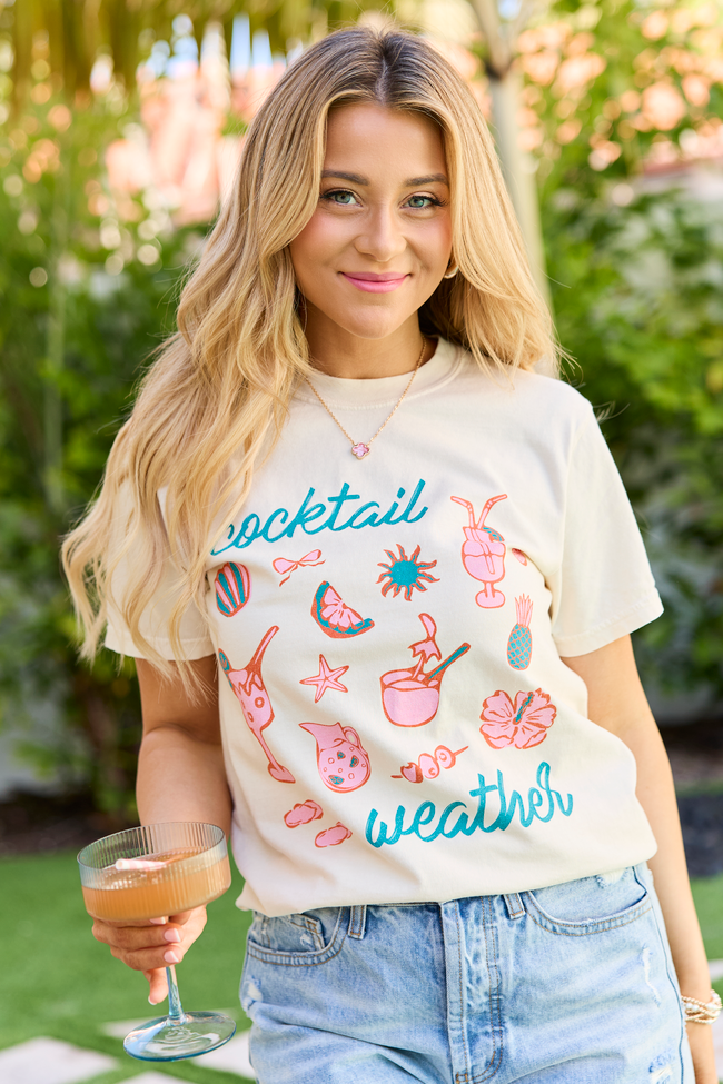 Cocktail Weather Ivory Graphic Tee