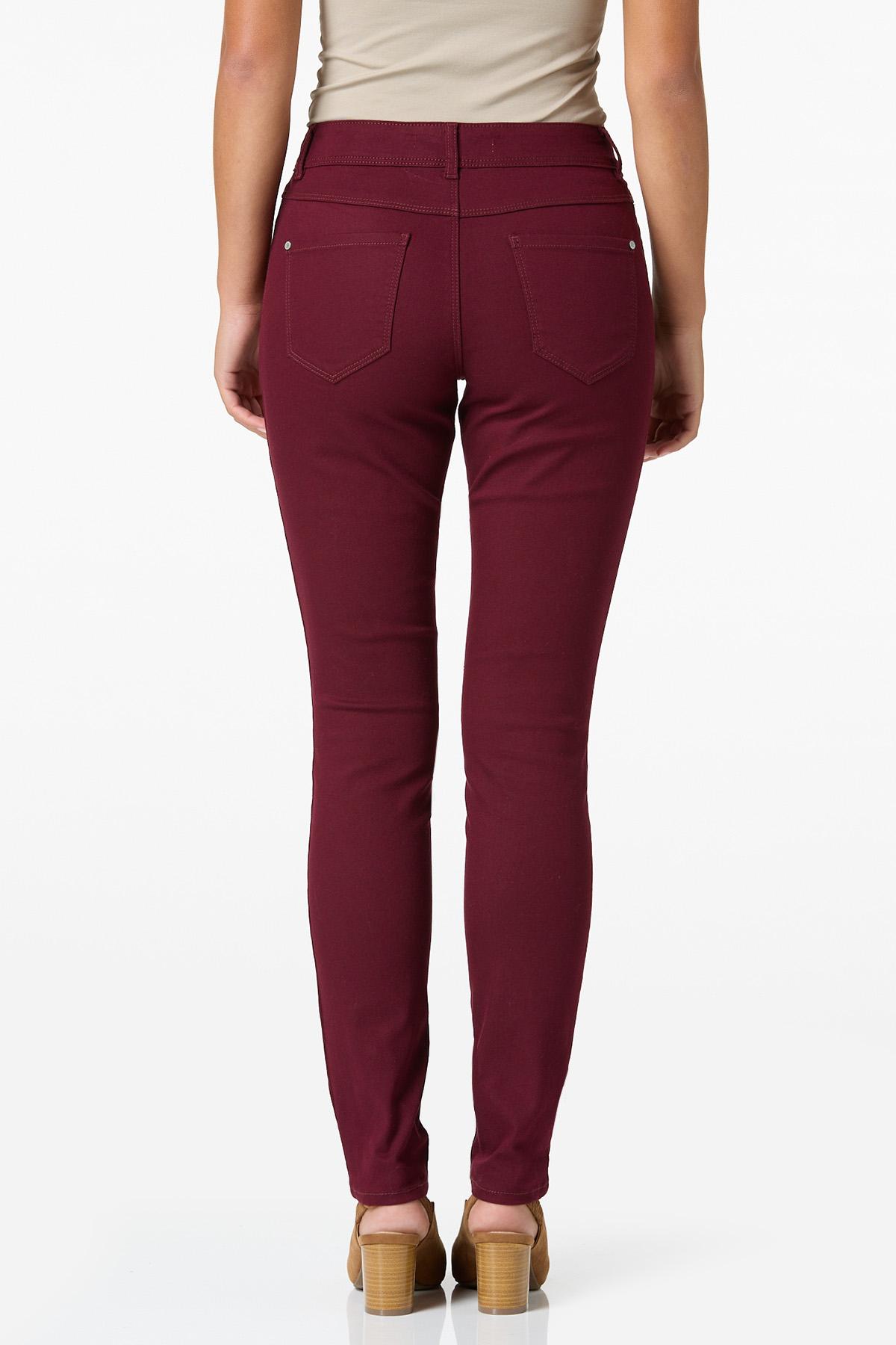 Petite Wine Skinny Jeans