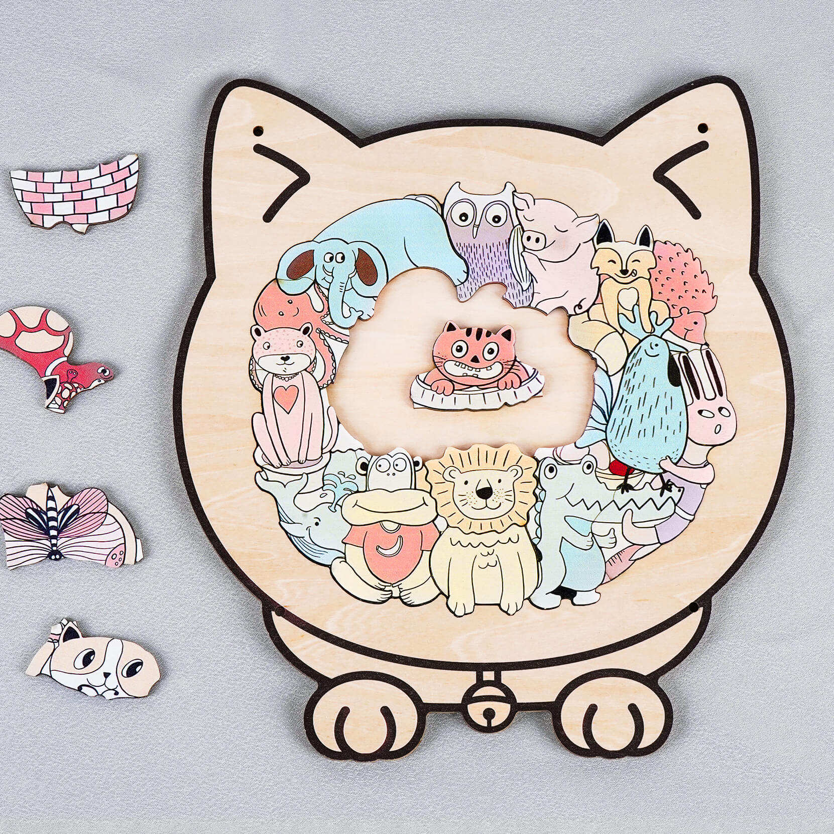 Cute Animal Shaped Wooden Puzzle for Baby