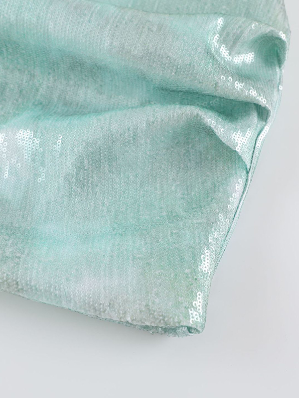 Shiny Sequinned Sleeveless Off-The-Shoulder Wrap Sexy Mini Dresses