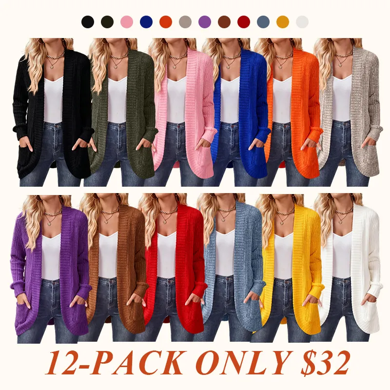 Women's long lightweight casual knitted sweater