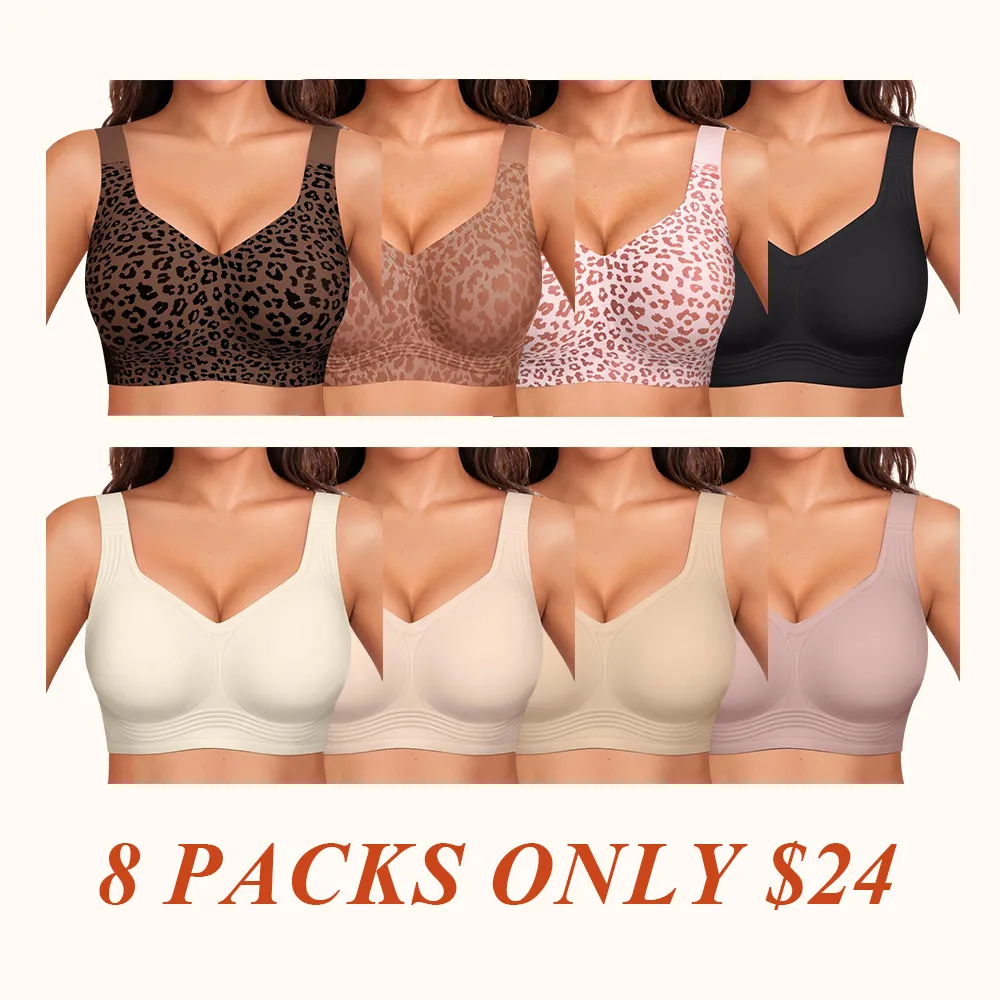 Women Wirefree Bras for Women Full Coverage No Underwire Everyday Bras Comfortable Wireless Padded Jelly Bras