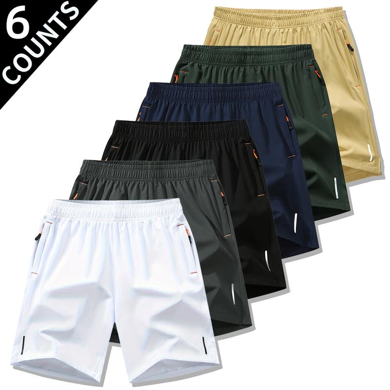 Men's 6-piece set shorts for men Summer men's casual quick drying shorts, sports and casual jogging