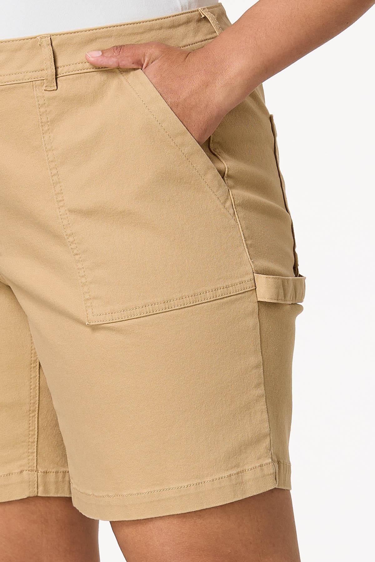 Plus Size Curvy Cargo Denim Shorts