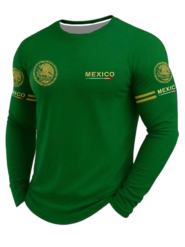 Men's 3D Print Long Sleeve T-Shirt, Breathable Comfort, Fitted Crop Top, All Seasons Wear