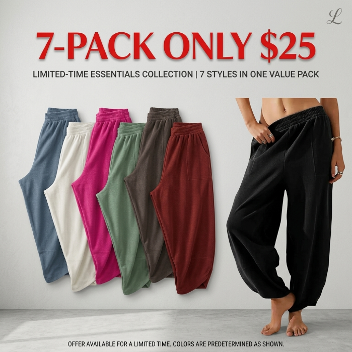Women's Baggy Wideleg Pants Casual Elastic Waisted Palazzo Harem Pants with Pockets