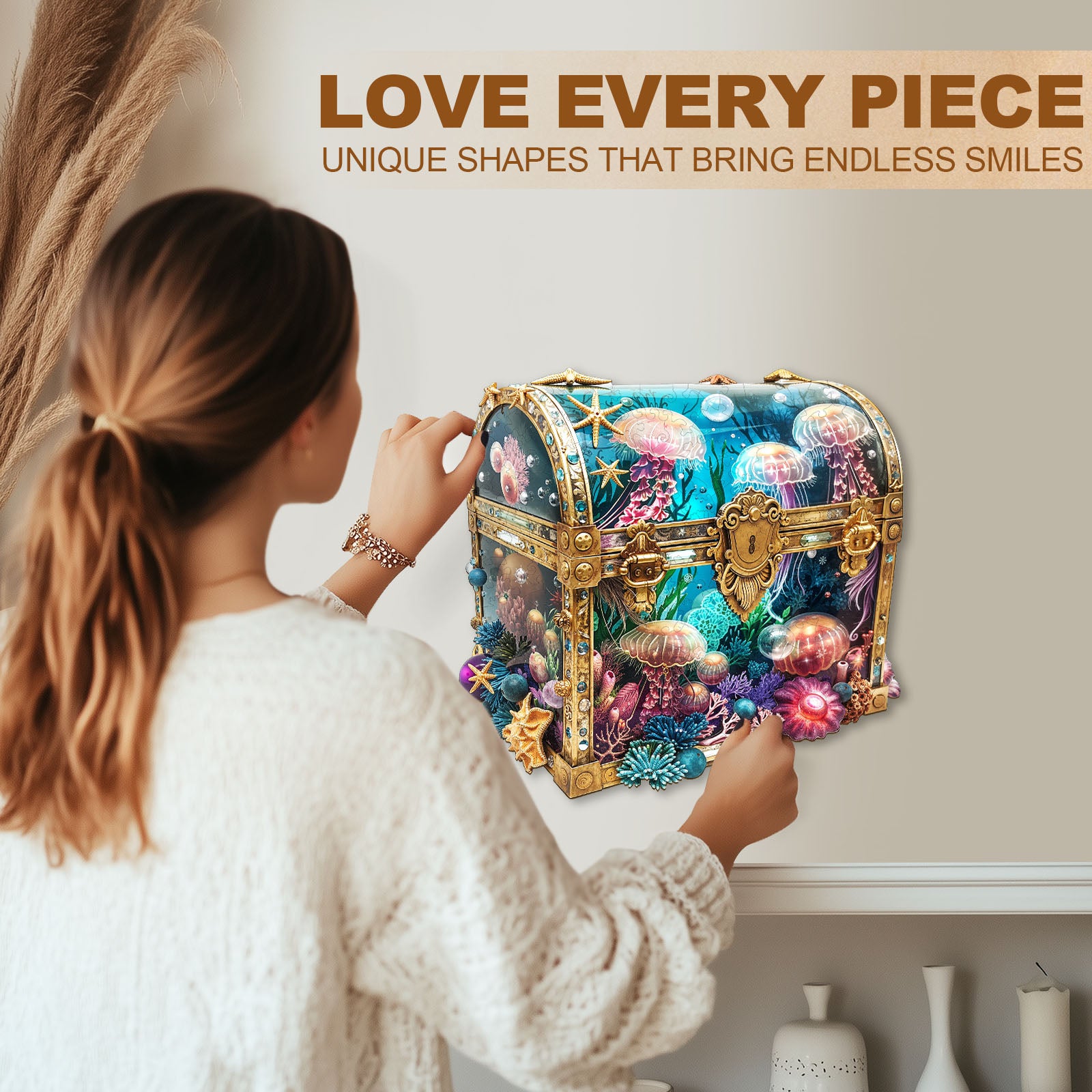 Jellyfish Chest Wooden Jigsaw Puzzle