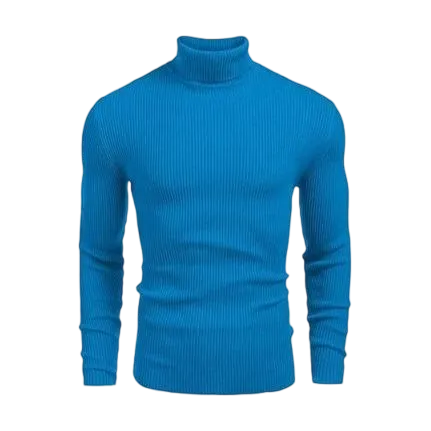 Autumn Men's Knitted Ribbed Turtleneck Slim Fit Basic Sweater