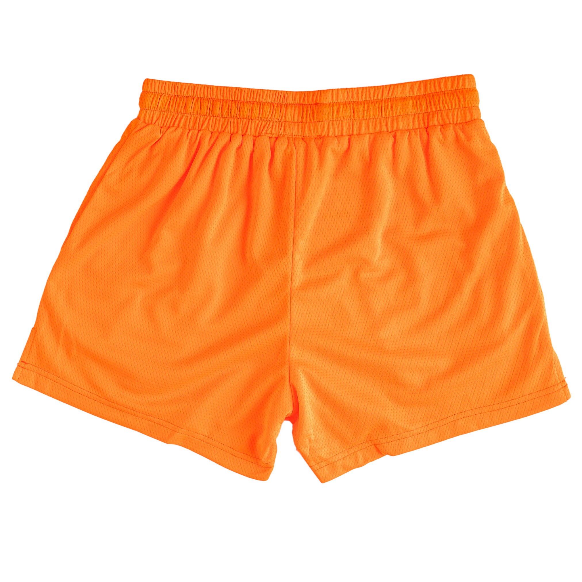 MUAY THAI SHORTS (MID THIGH CUT) - NEON ORANGE