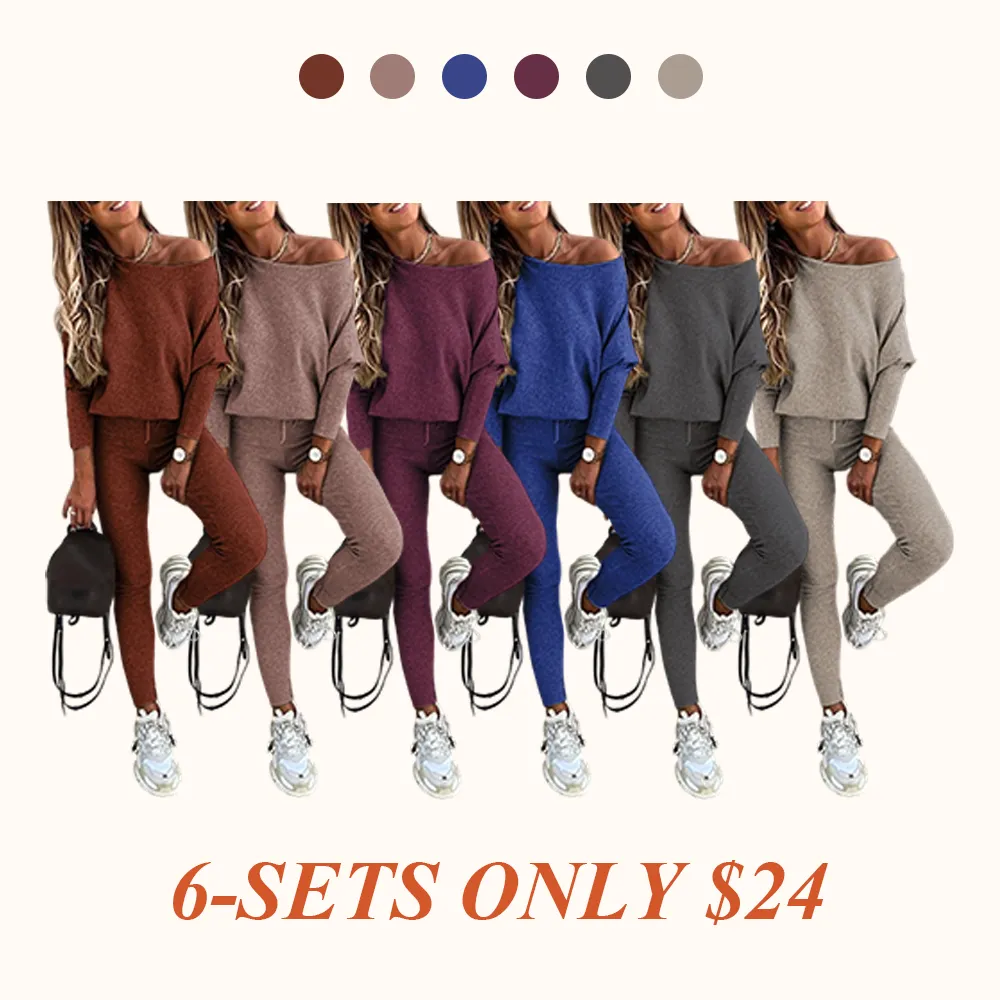 Women's 2 Piece Lounge Outfit Long Sleeve