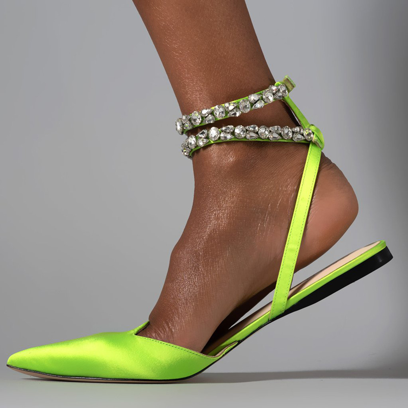 Statement Rhinestone Flat Pionted Sandals