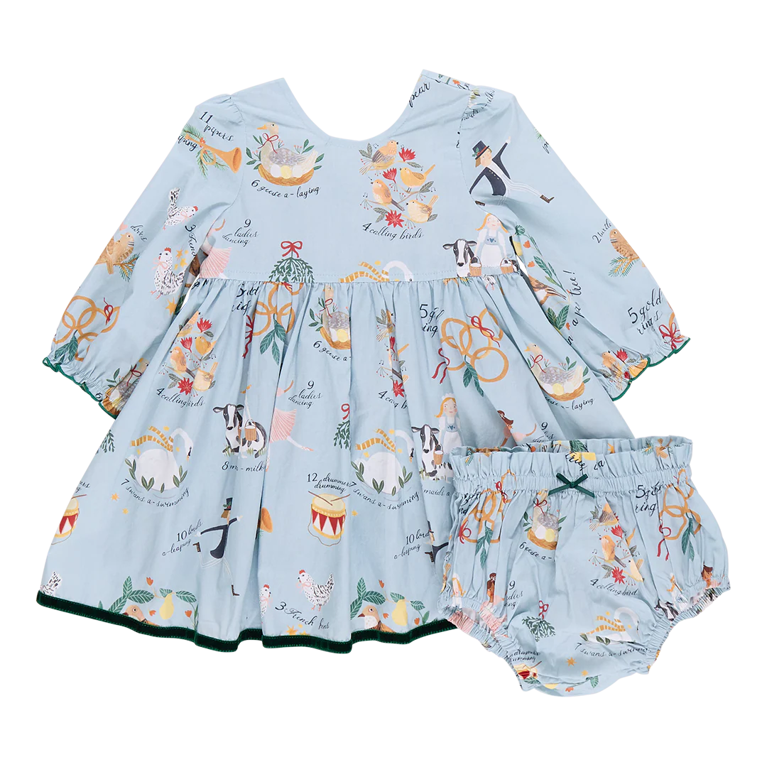 Baby Girl's Amma Dress Set 12 Days of Christmas