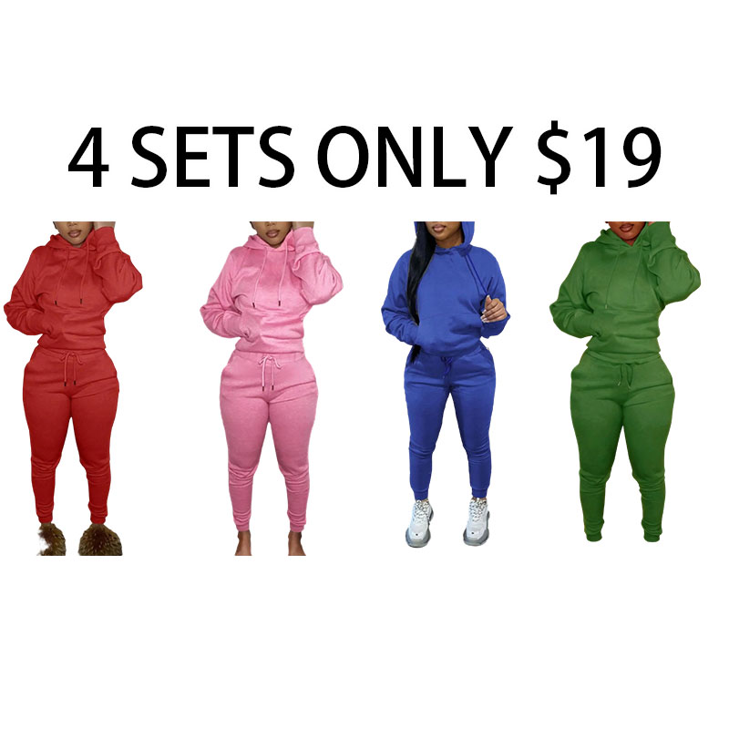 Women's Casual Hoodie and Jogger Pants Set