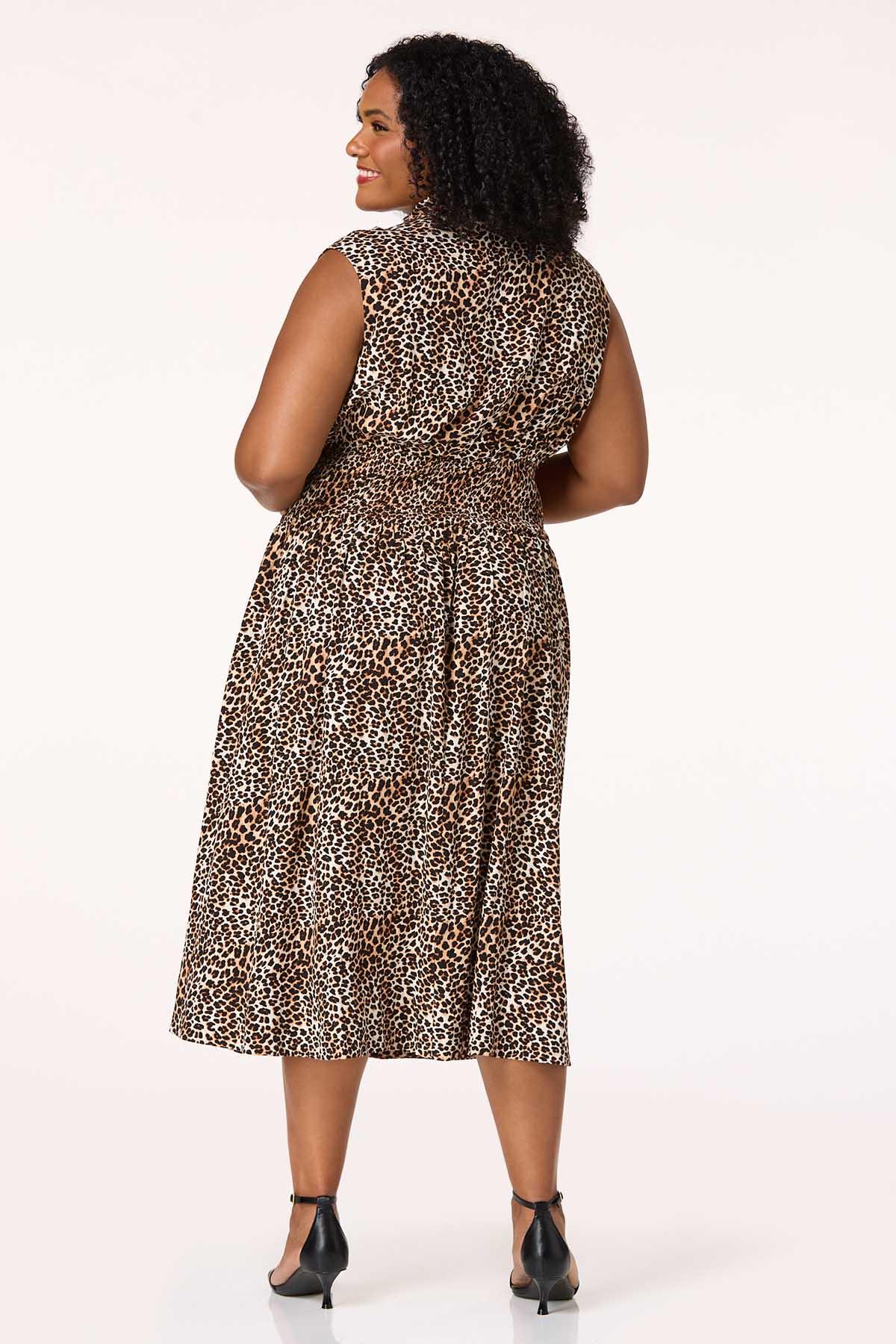 Plus Size Animal Zip Front Dress