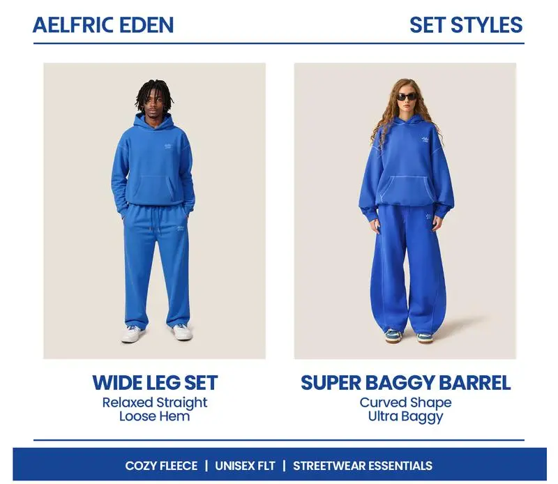 AELFRIC EDEN Cloud Classic Unisex 2 Piece Set Oversized Hoodie & Baggy Sweatpants Y2K Lounge Sweatsuit