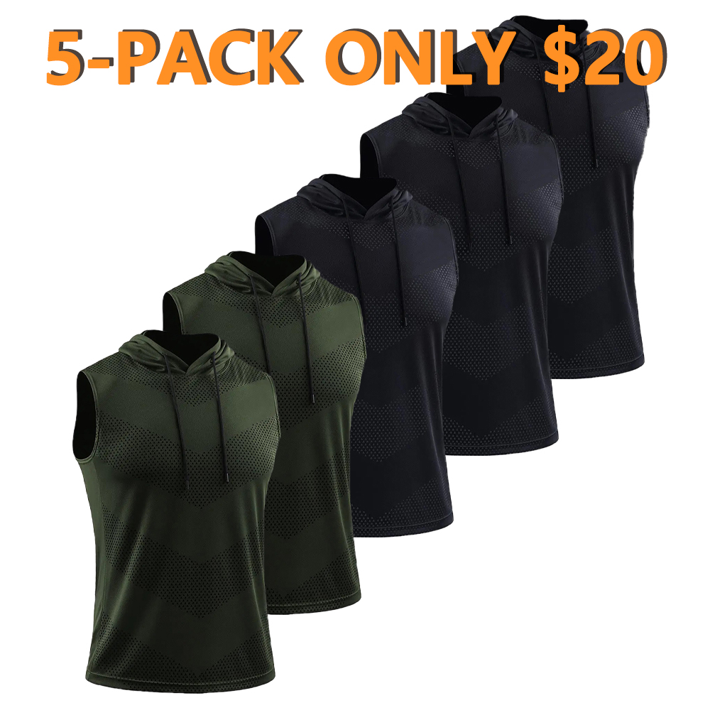 Men's Workout Tank Tops 3 Pack Sleeveless Running Shirts with Hoodie Sports Fitness Vest Sports Vests SpringStatements