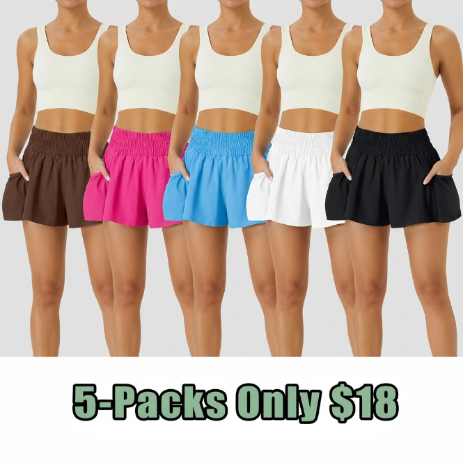Women’s High-Waisted Athletic Shorts with Pockets (Stretchy & Breathable Active Fit)