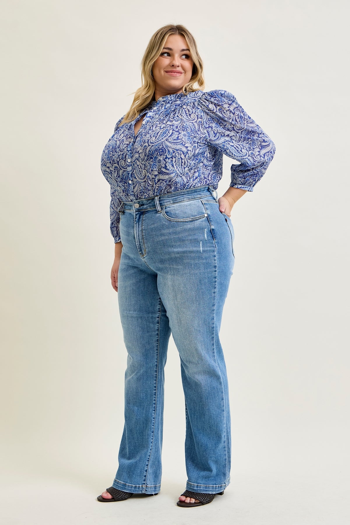 Aliana High Rise Trouser Straight Fit Jeans - PLUS