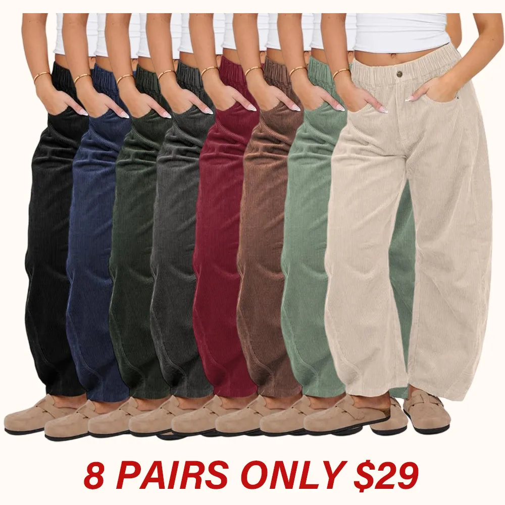 Corduroy Barrel Pants for Women Cord Pants