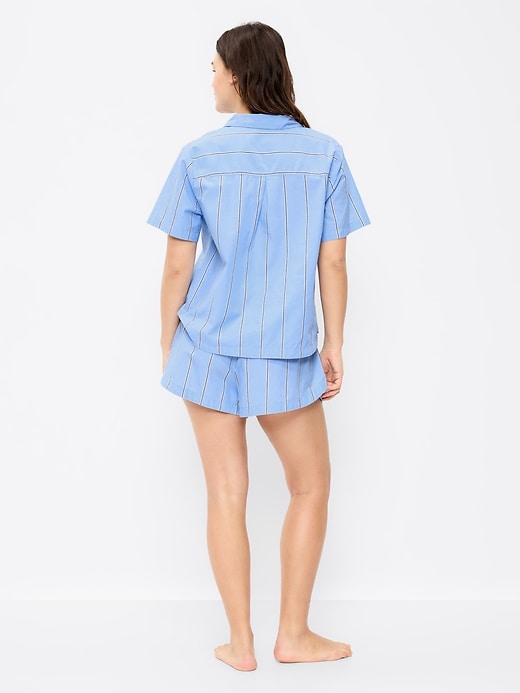 Poplin Pajama Short Set Blue