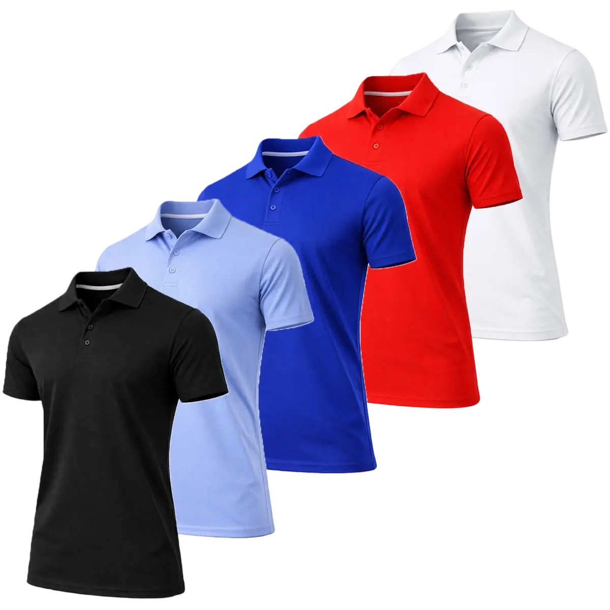 Men's  Dry Fit Moisture-Wicking Fabric Polo Collar Shirt Menswear Stylish Ribbed Sleeve