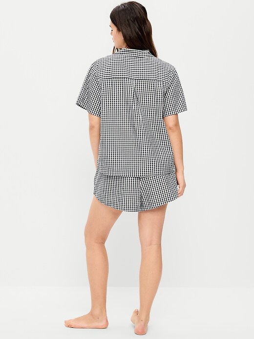 Poplin Pajama Short Set  Black/White Gingham