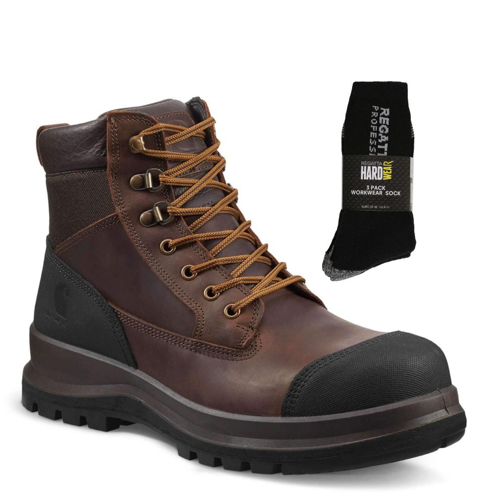 CHT Special Offer Detroit 6 Inch Work Boots F702903 Pack - Detroit 6 Inch S3 Composite Safety Toe Work Boots + 3 Pack Work Socks
