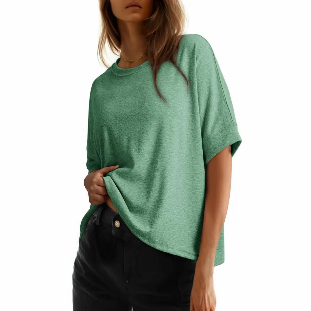 Women's Oversized Basic Tee – Soft Breathable Short Sleeve T-Shirt