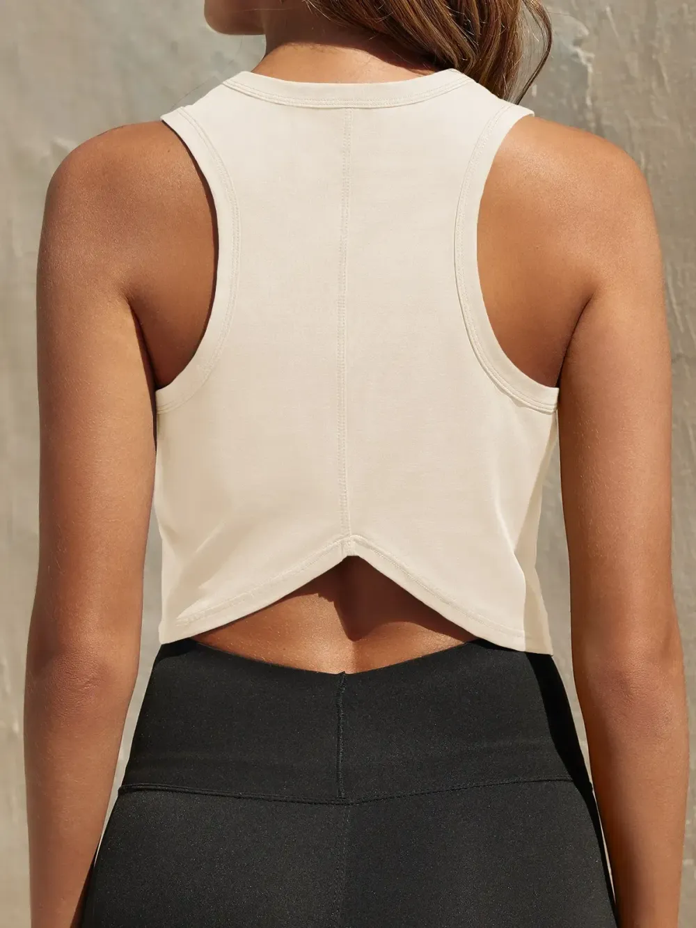 Womens Workout Cropped Tank Tops Racerback Sleeveless Crewneck Running Yoga Active Shirts