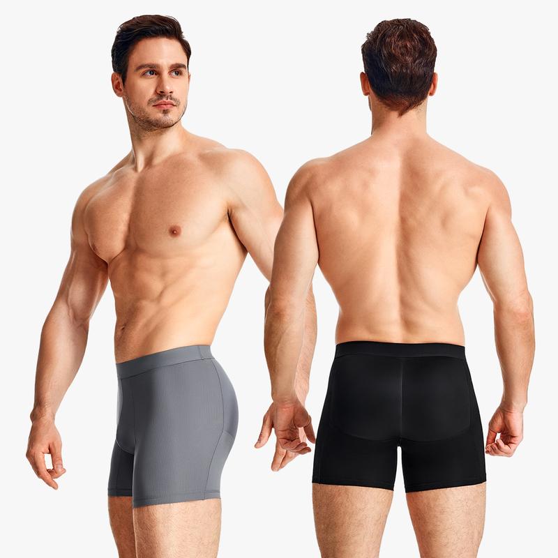 Mens 3D Butt Lift Enhancing Shapewear Boxer Briefs with Built-in One-Piece Fixed Hip Pad, Seamless Compression Underwear with High Elastic Waistband, 3D Contour Cut, Breathable Stretch Fabric for Tummy Control & Daily Support, Moisture-Wicking