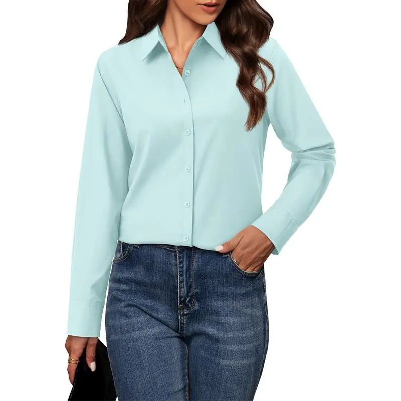 Button Down Shirts for Women Classic Fit Dress Shirt