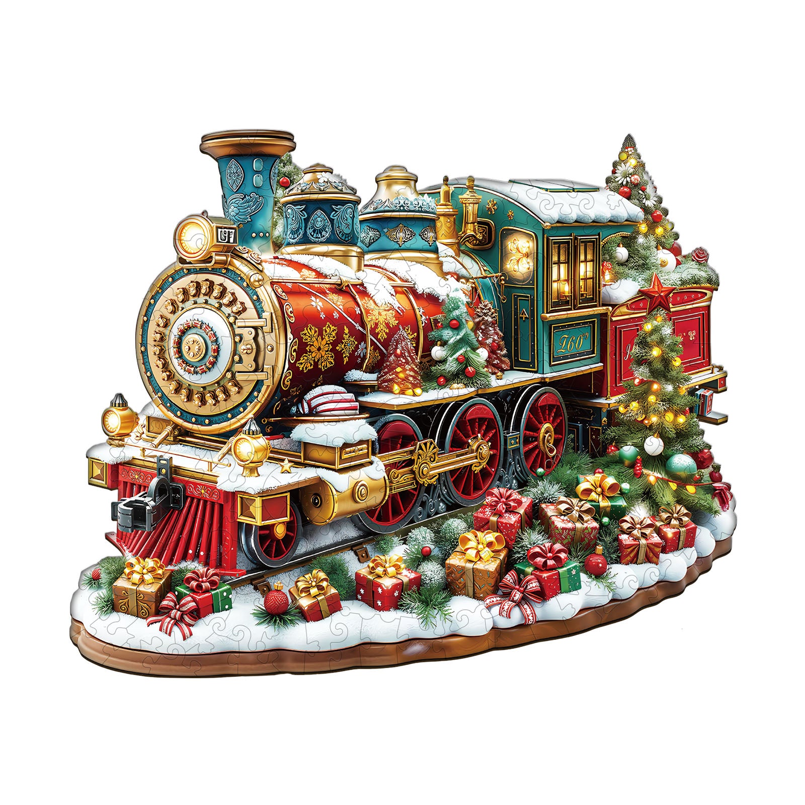 Christmas Train Wooden Jigsaw Puzzle