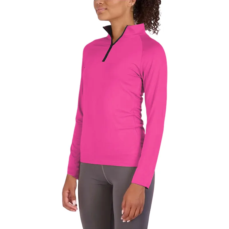 Womens Dry-Fit Long Sleeve Quarter Zip & Full Zip Up Hoodie Workout Jacket (Available in Plus)