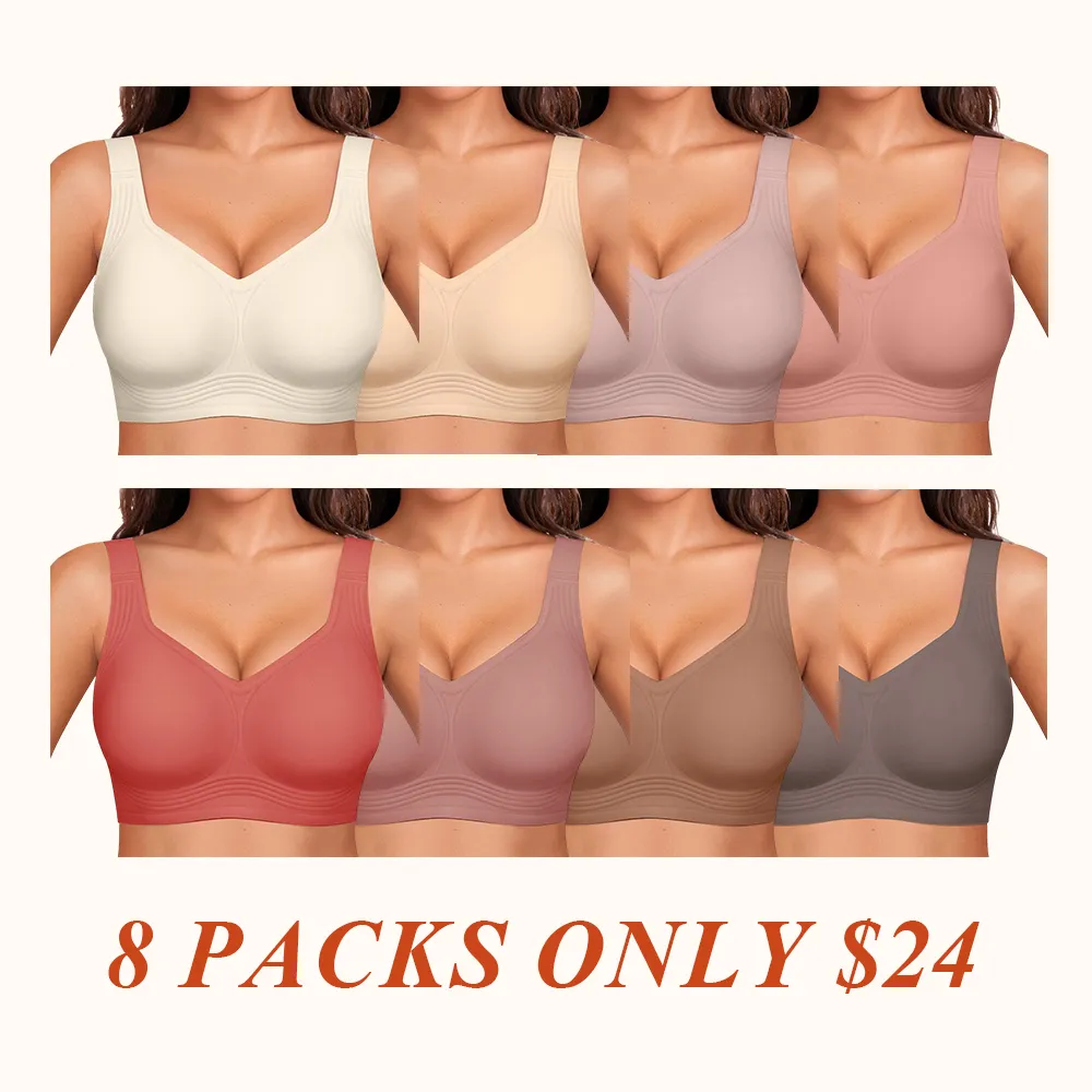 Women Wirefree Bras for Women Full Coverage No Underwire Everyday Bras Comfortable Wireless Padded Jelly Bras