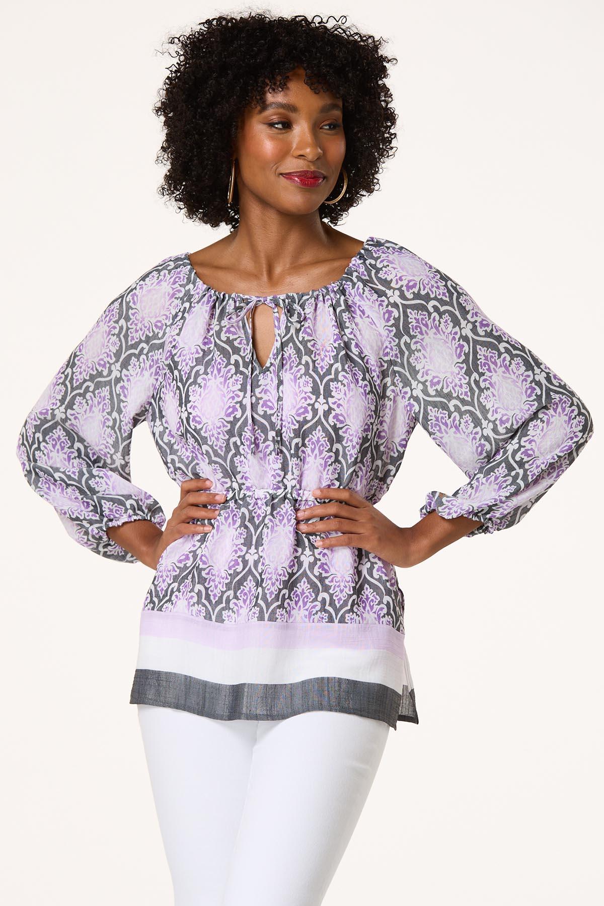 Medallion Cinched Waist Top