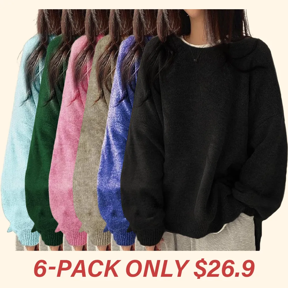 Women's drop-shoulder slit hem sweater