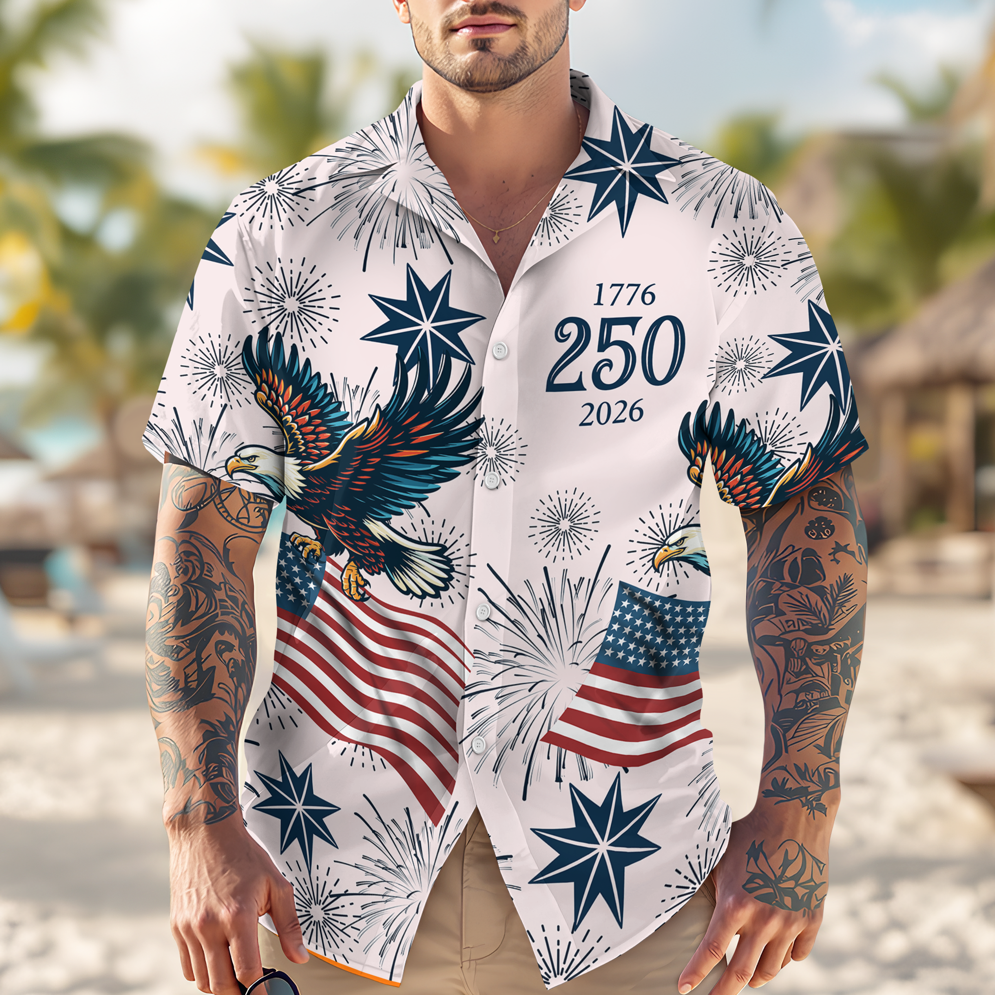 Personalized USA 250 Anniversary Eagle 1776-2026 Hawaii Shirt TH10 898325