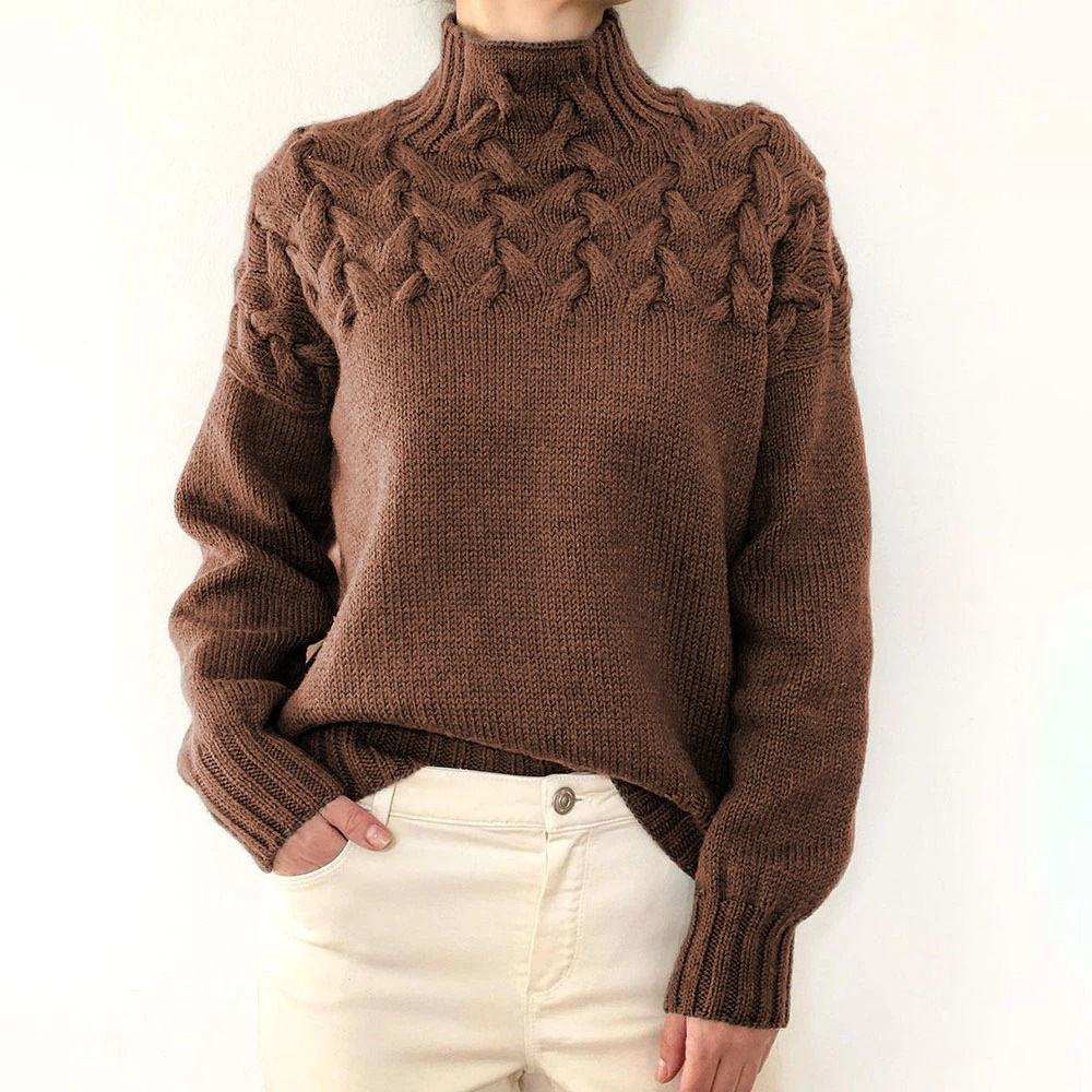 ⏰ LAST DAY SAVE 50% 💥2025 Hot Sale Women's Jumper Turtleneck Cable Knit Braided Sweater