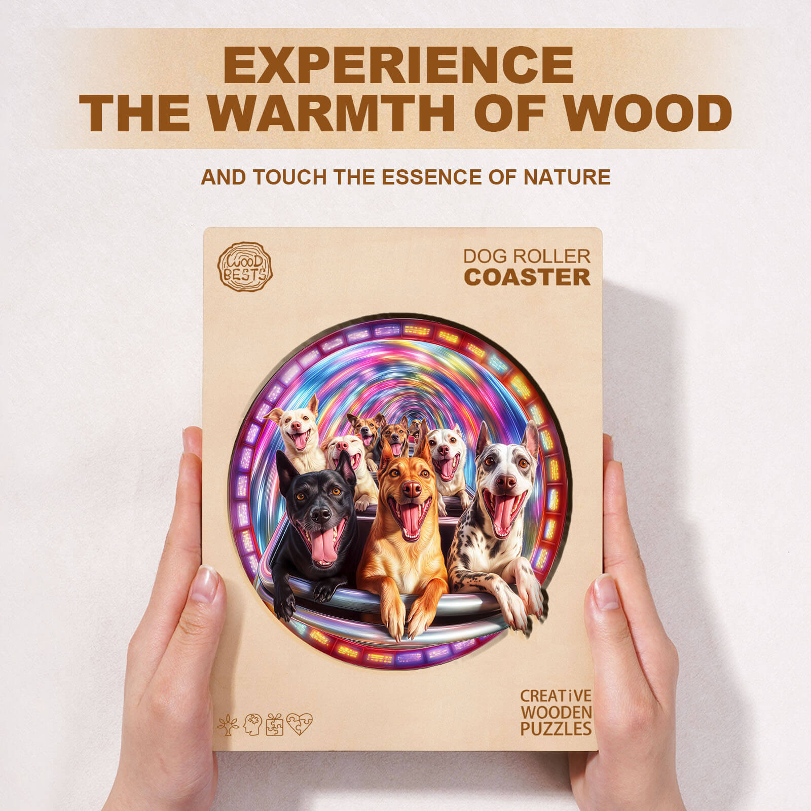 Dog Roller Coaster Wooden Jigsaw Puzzle