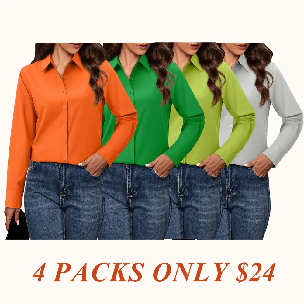 Button Down Shirts for Women Classic Fit Dress Shirt