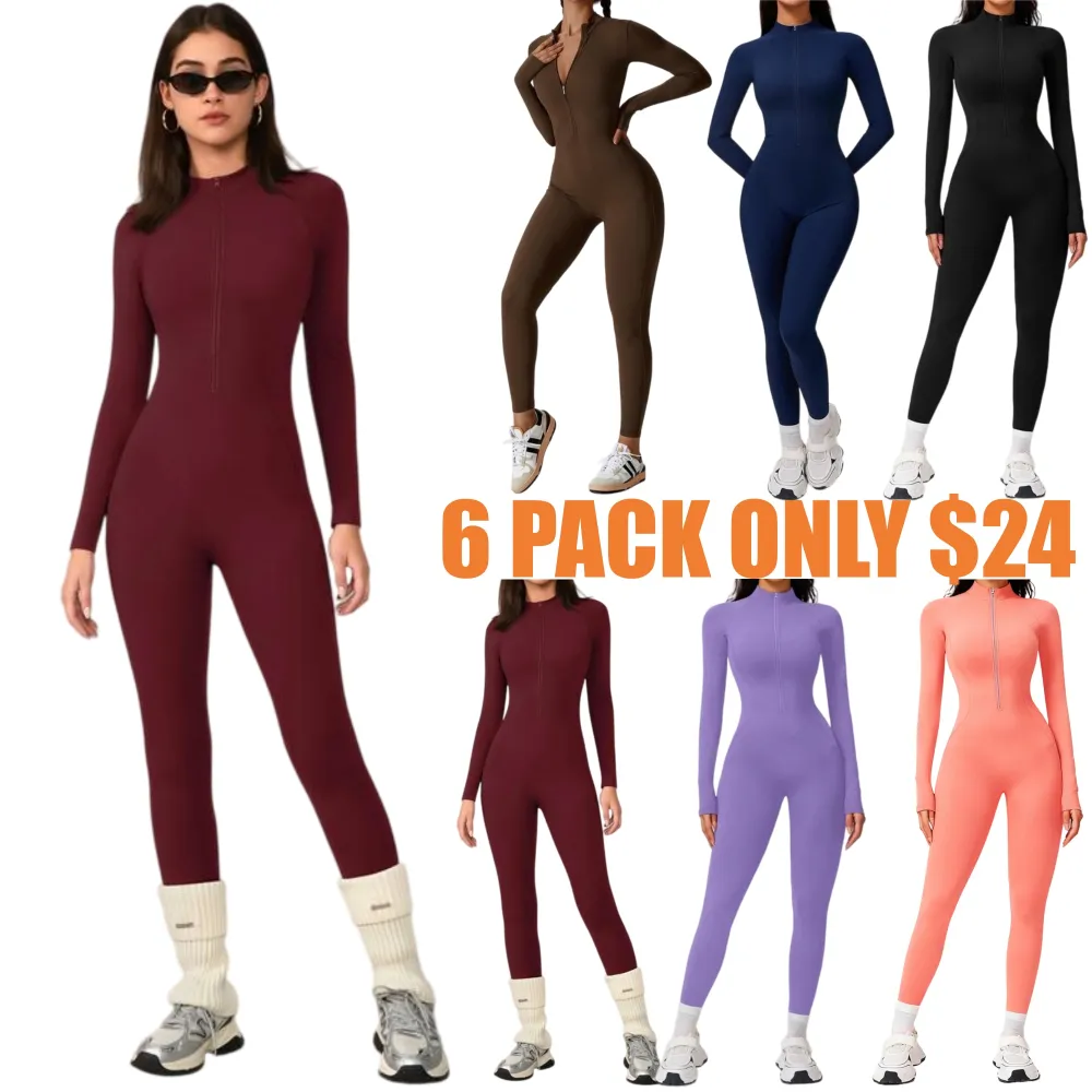 Women's All-Season Zip Sports Yoga Jumpsuit