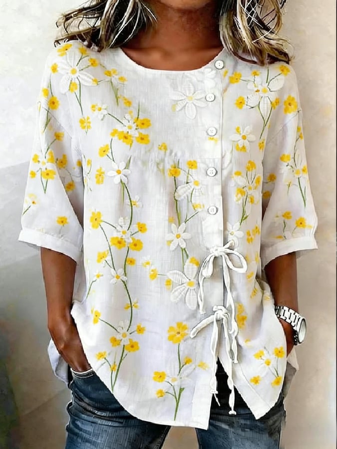Women's Casual Floral Print Top- Fast Shipping