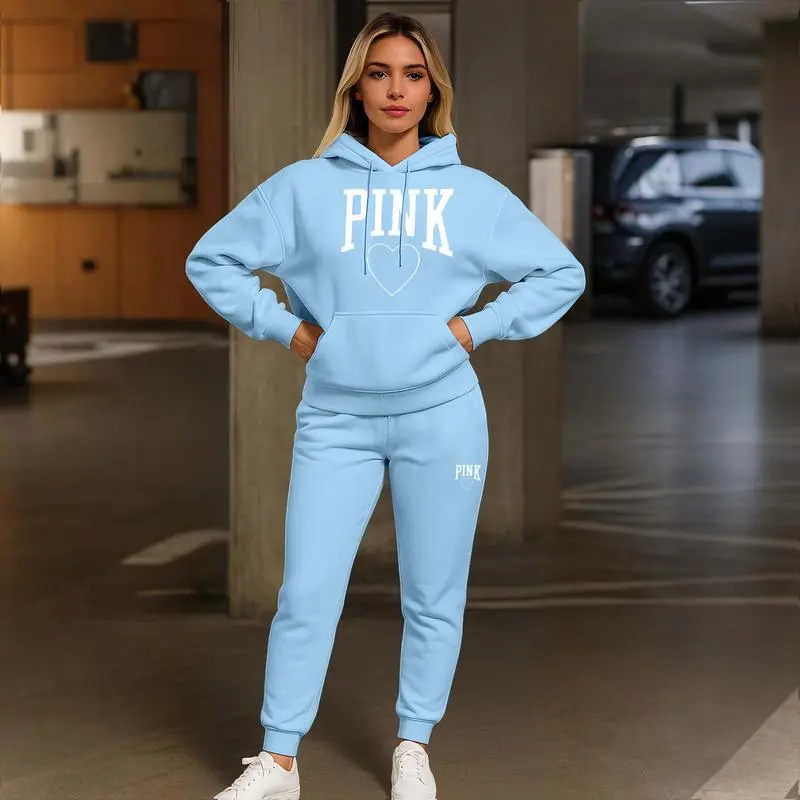 Women's Printed Hoodie & Drawstring Sweatpants
