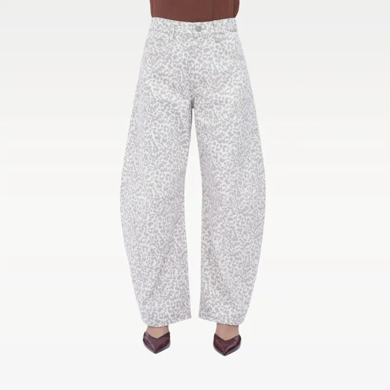 Women High Waist Baggy Barrel Leg Jeans