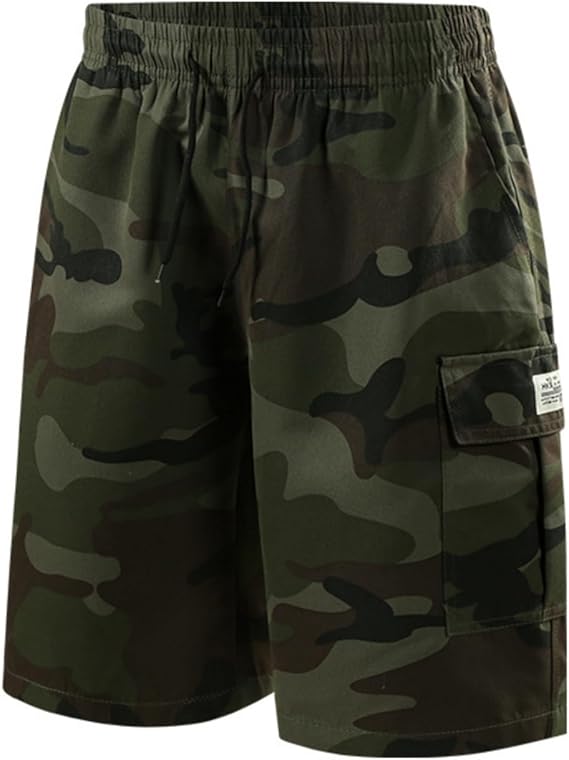 Men’s Tactical Camo Cargo Shorts with Multi-Pocket Design