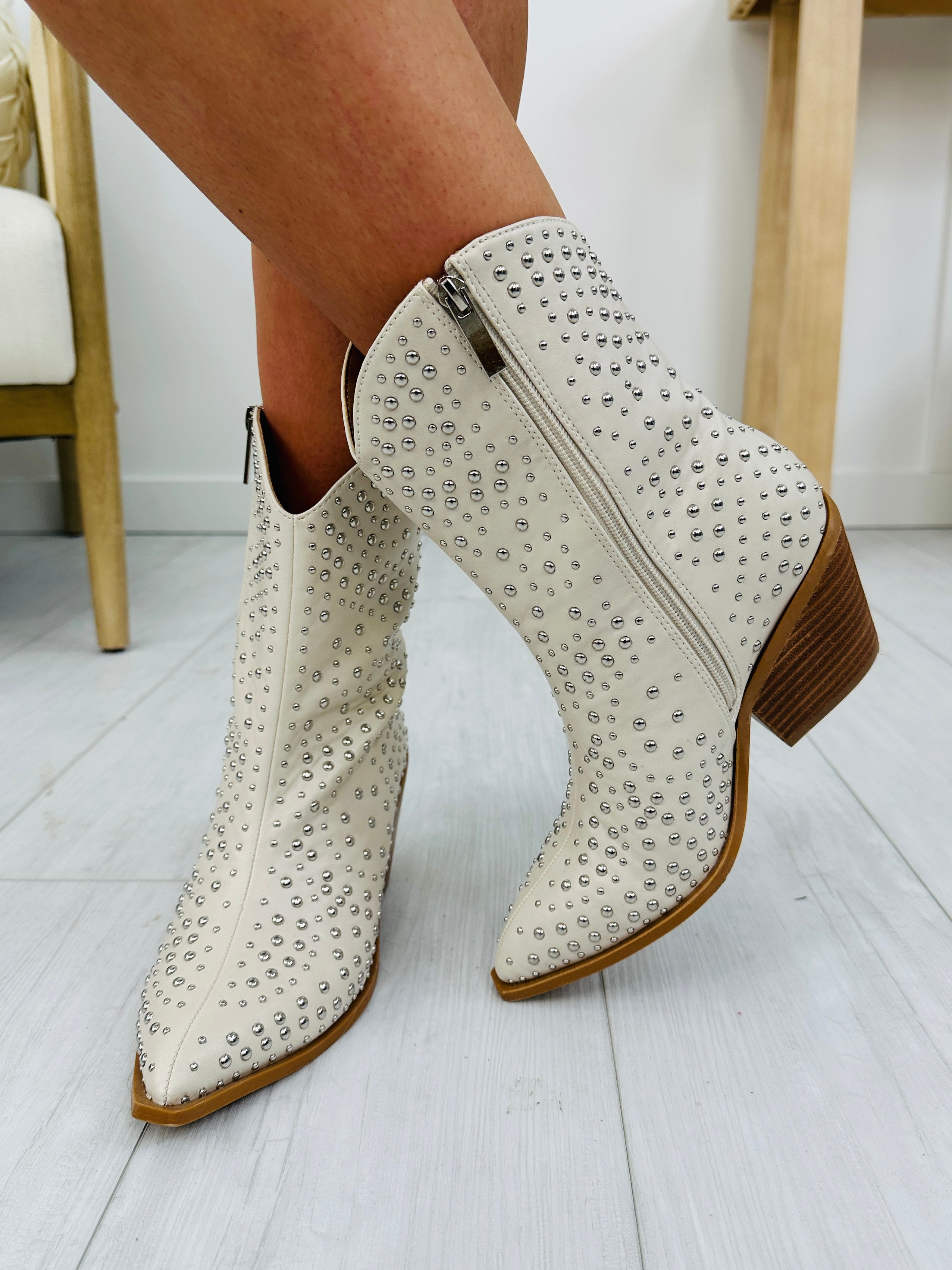 Never Too Much Sparkle Boots In Ivory