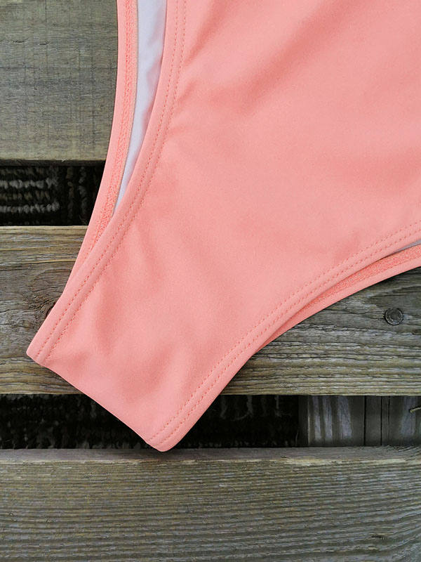 One-Shoulder Belted Chinlon One-Piece Swimwear