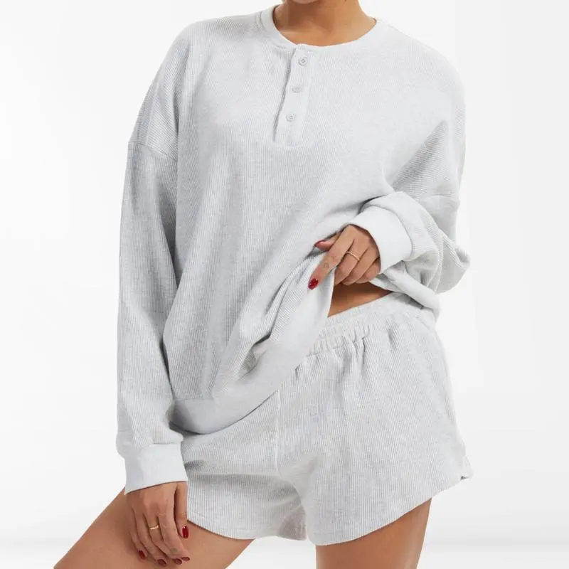 Women's Oversized Waffle Knit Lounge Set