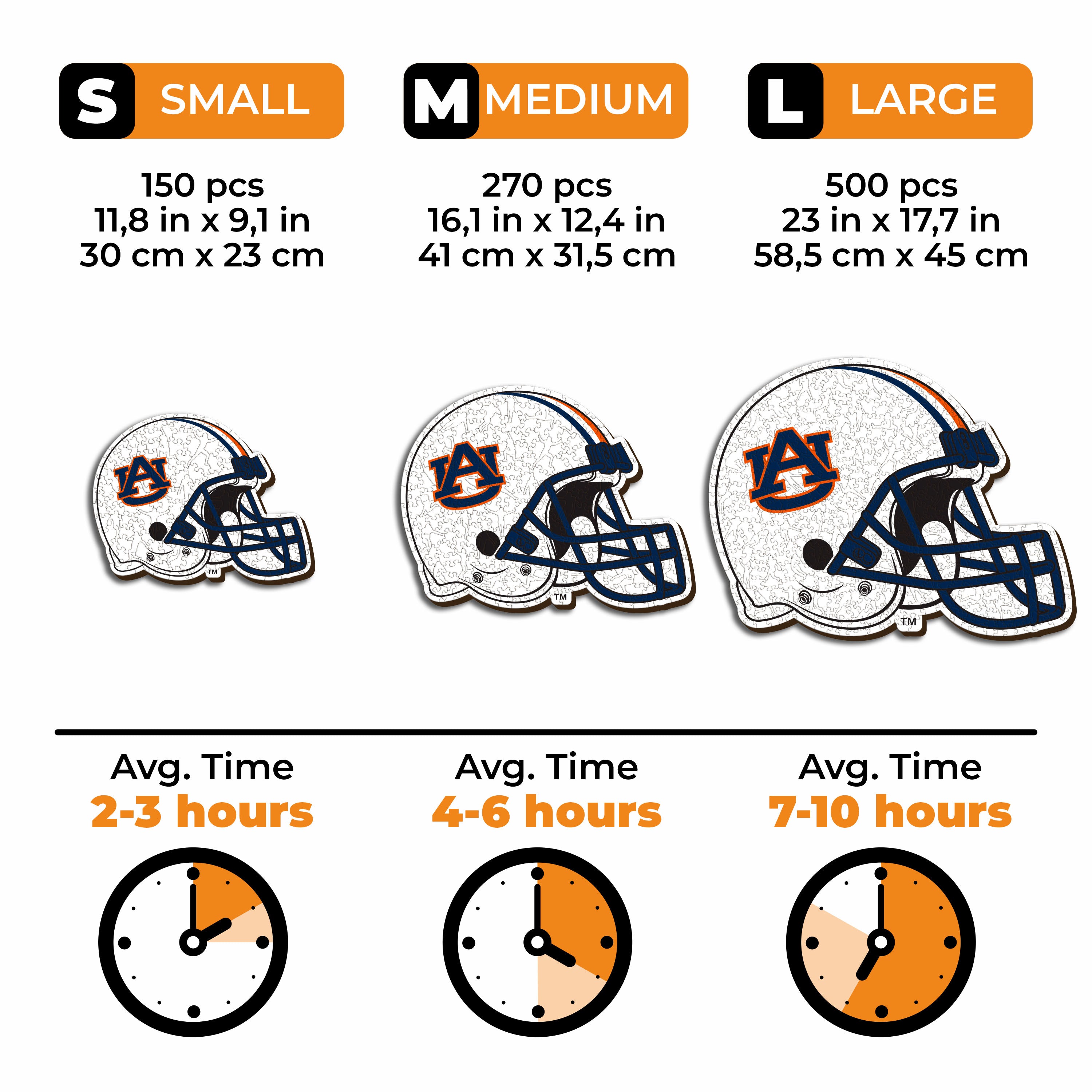 Auburn University Helmet - Wooden Puzzle